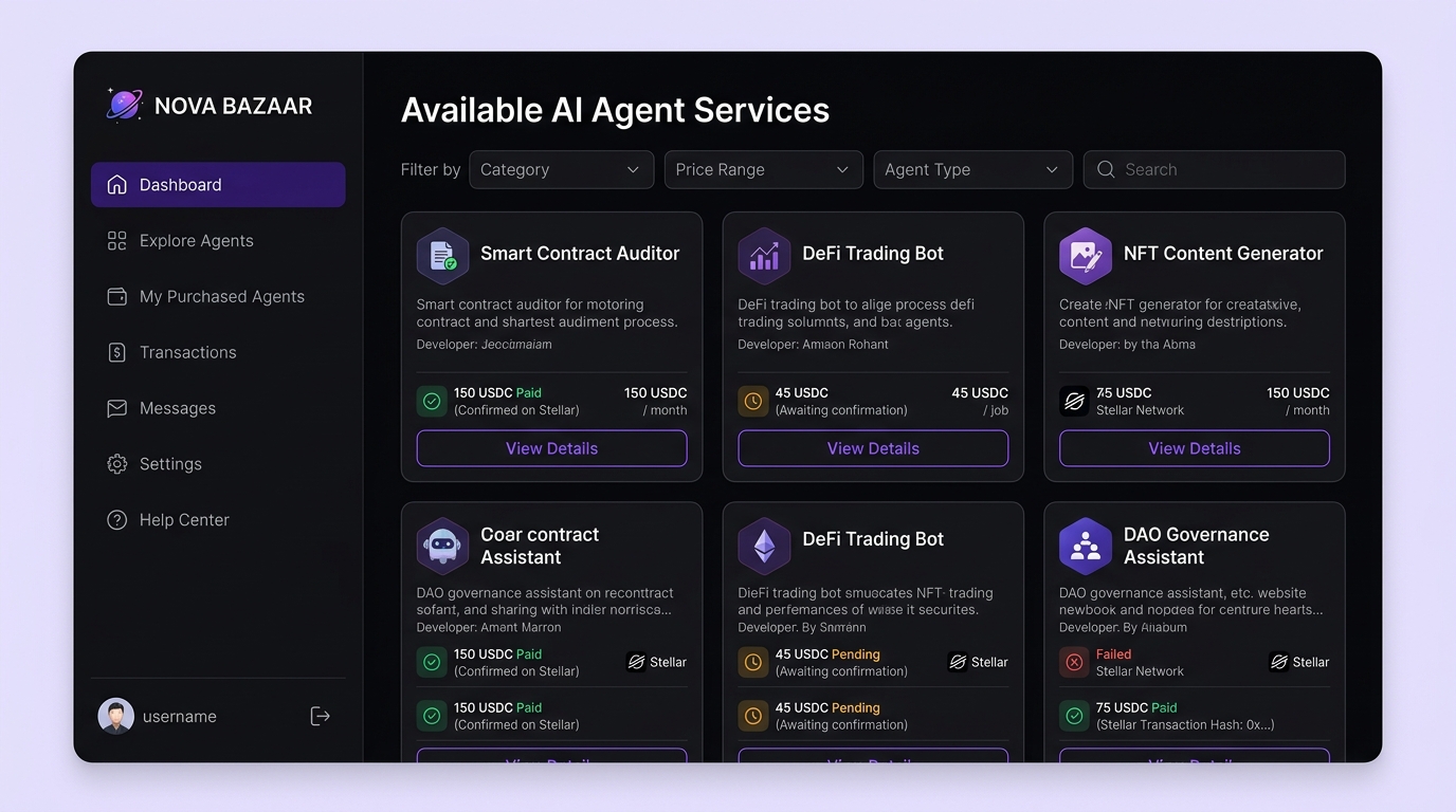 NOVA BAZAAR — screenshot